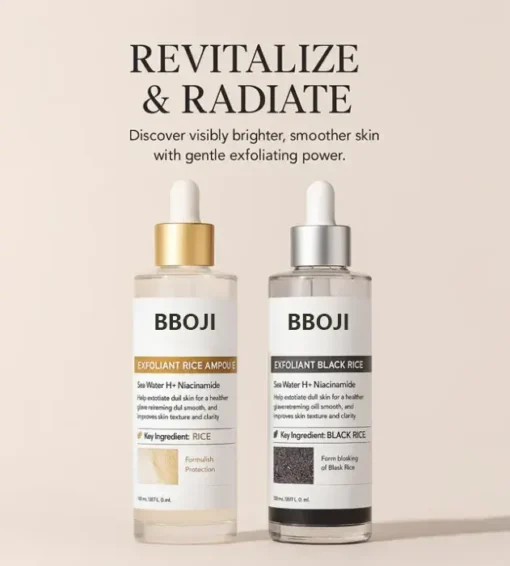 BBOJI® Peel Shot Glow Rice Ampoule Set Brightening Exfoliating Moisturizing Serum