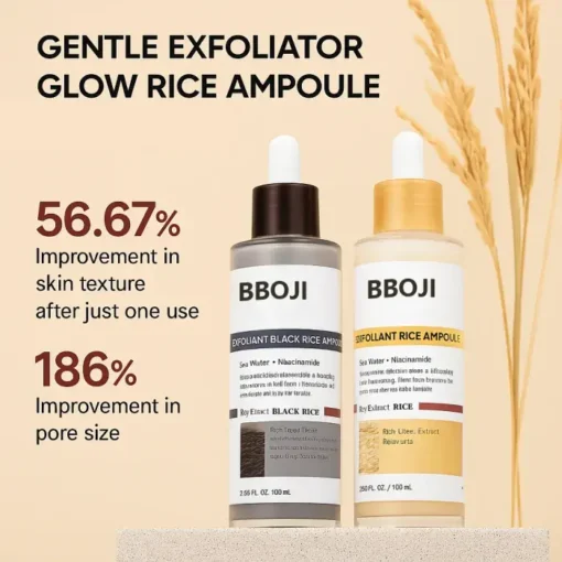 BBOJI® Peel Shot Glow Rice Ampoule Set Brightening Exfoliating Moisturizing Serum