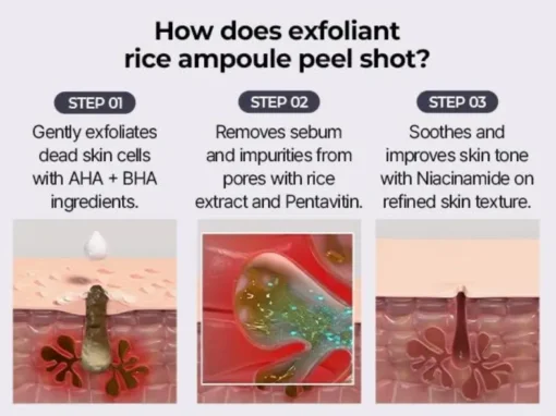 BBOJI® Peel Shot Glow Rice Ampoule Set Brightening Exfoliating Moisturizing Serum