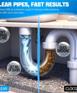 BBOJI Powerful Drain Cleaner — Helps Clear Common Clogs in Sinks, Tubs & Showers